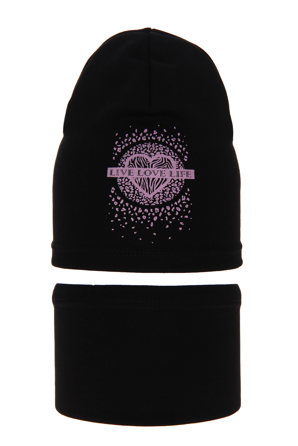 Meisjes herfst/lente set muts en buissjaal, zwart, Gevoerd met katoen, Esmeralda