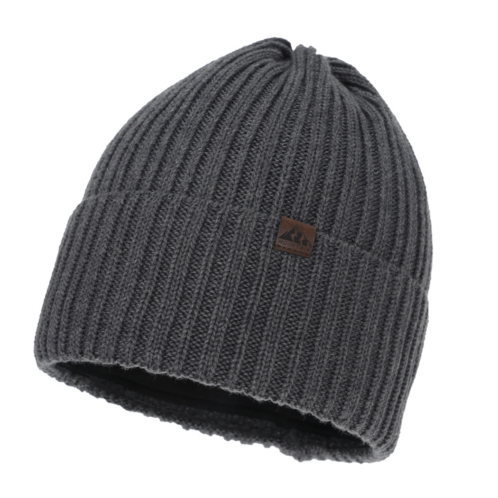 Heren wintermuts, grijs, met merinowol, Huno