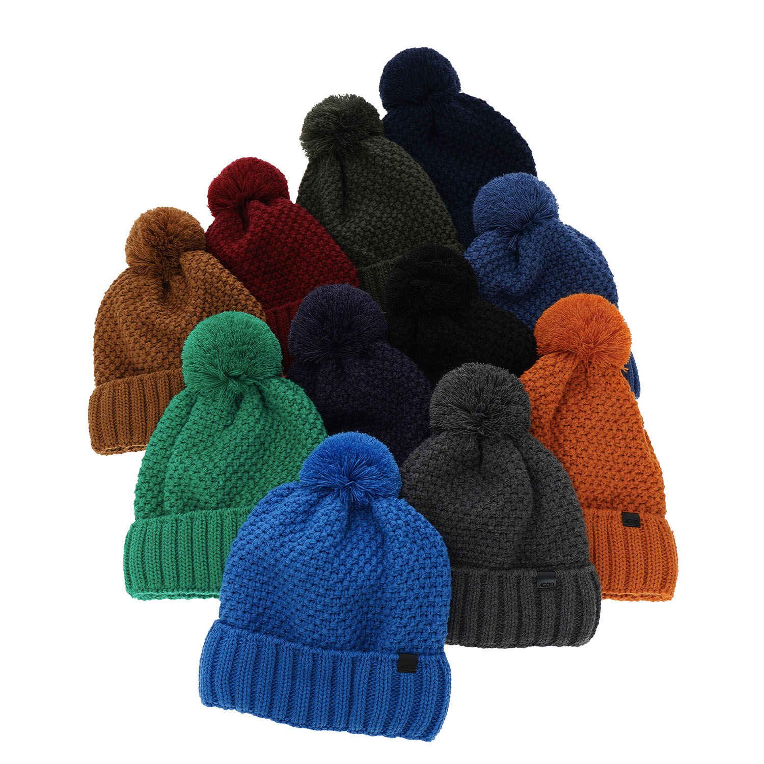 Jongens wintermuts, blauw, met garen pompon, Polins