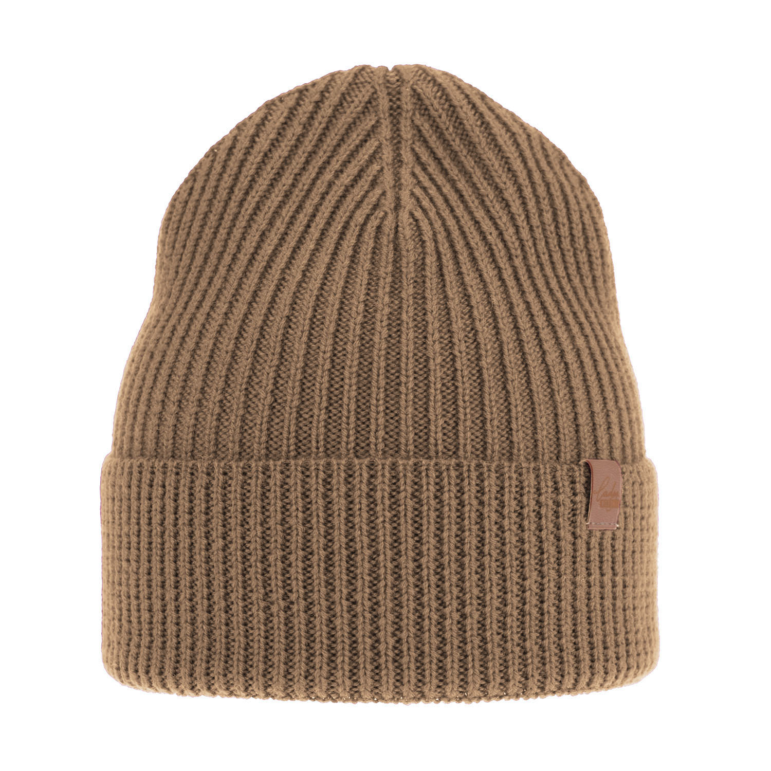 Dames wintermuts, camel, 100% Merino Wol, Isla