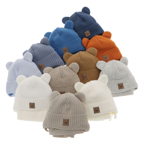 Ensemble d'hiver garçon: bonnet et écharpe, bleu, avec liens, Anthony