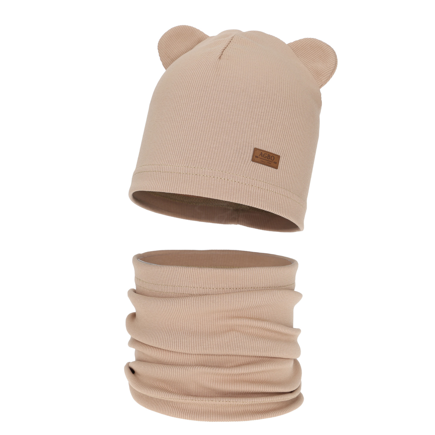 Ensemble automne/printemps garçon: bonnet et snood, beige, Gregory