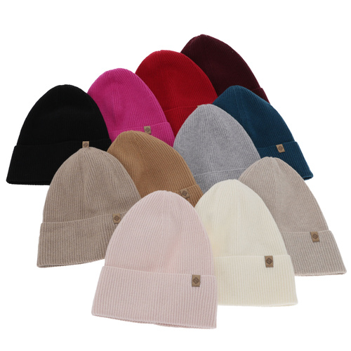 Dames herfst/winter muts, roze, met merinowol en kasjmier, Alineta