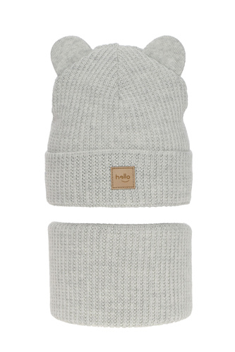 Ensemble d'hiver fille: bonnet et snood, gris, Harper