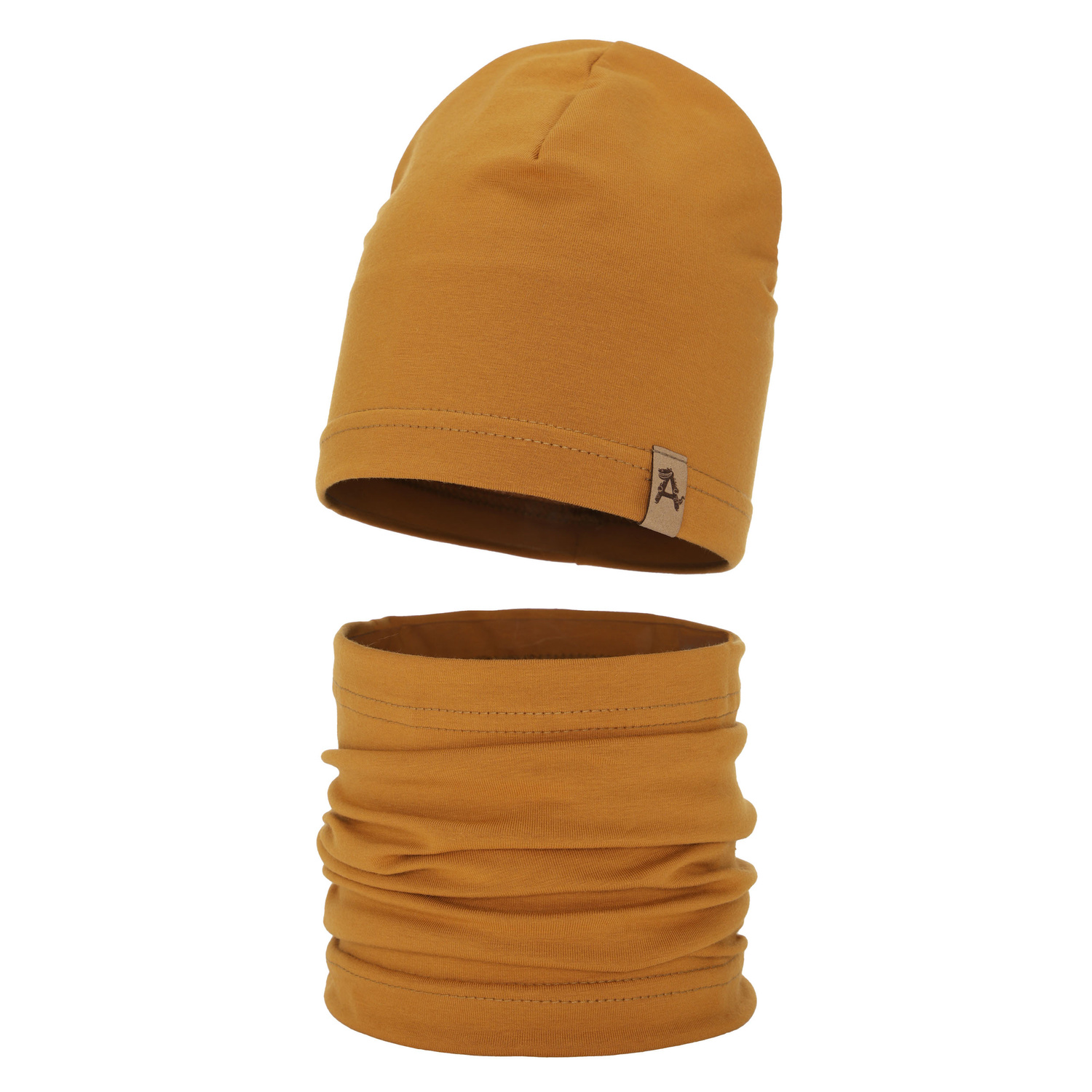 Ensemble automne/printemps garçon: bonnet et snood, miel, Griffin