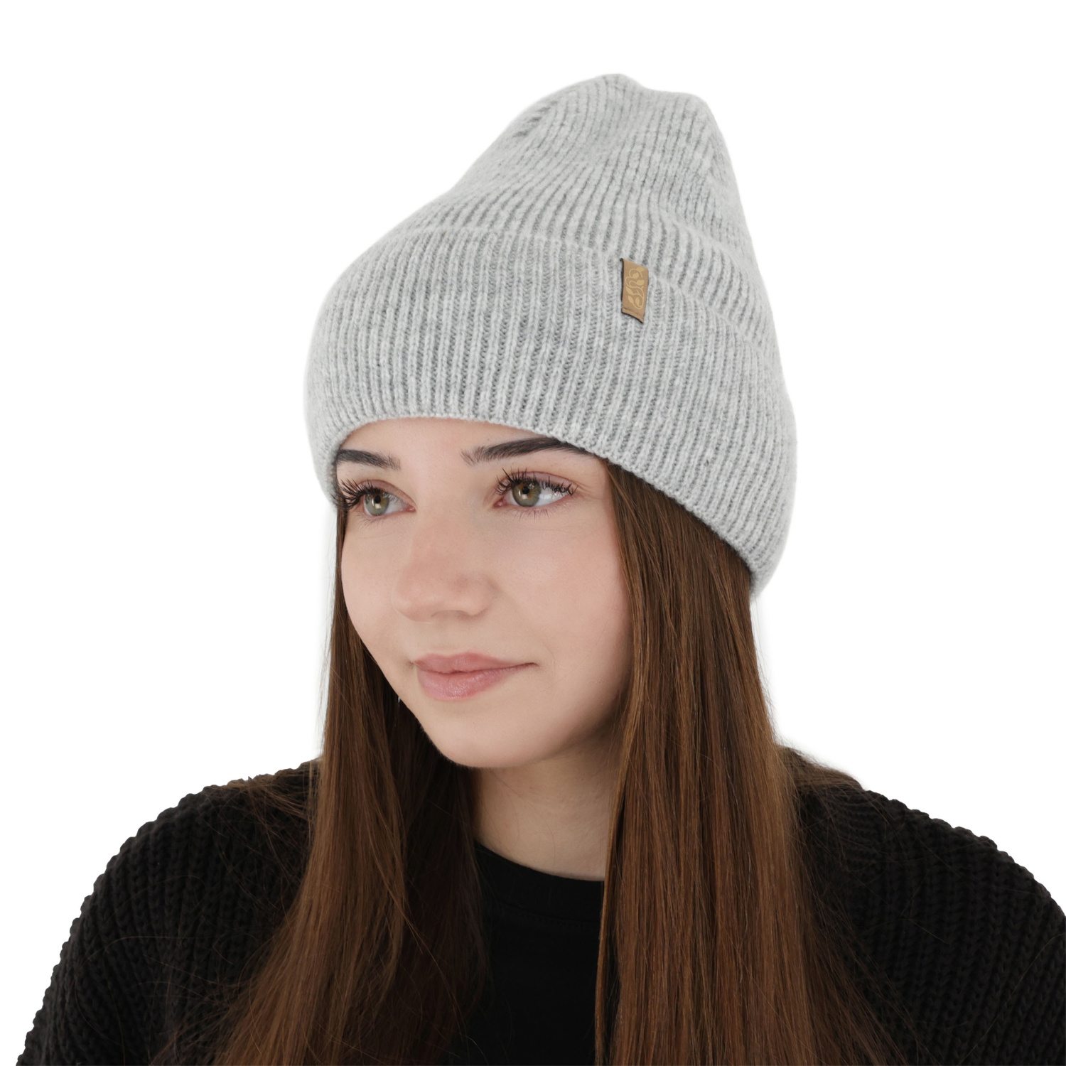 Dames wintermuts, grijs, met merinowol, Tahoe