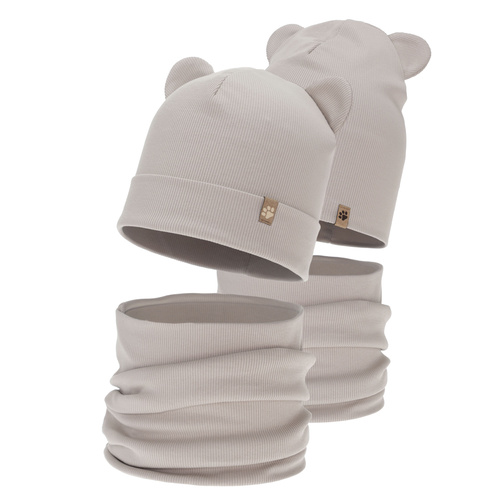 Jongens herfst/lente set (muts en buissjaal), beige, Farim