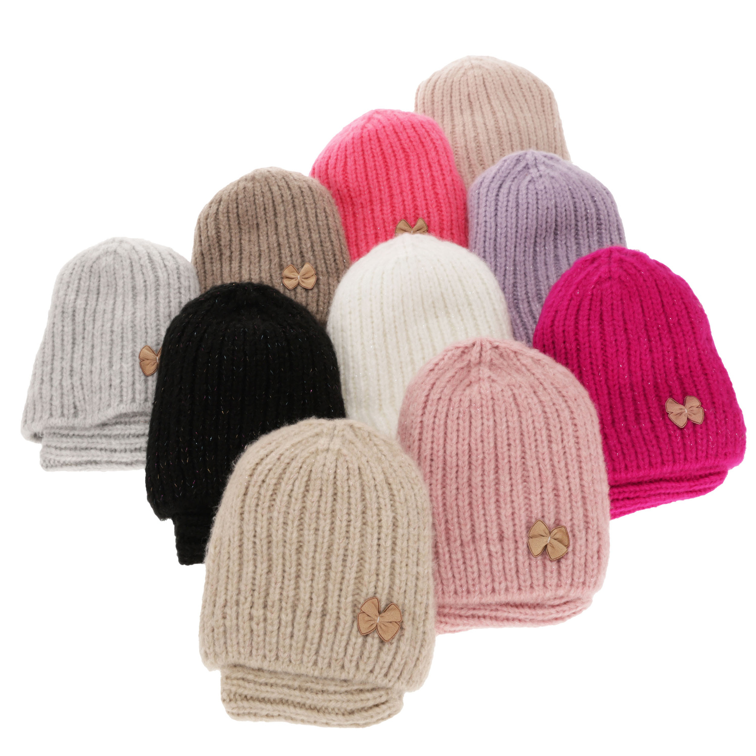 Ensemble d'hiver fille: bonnet et snood, beige, Ingrid