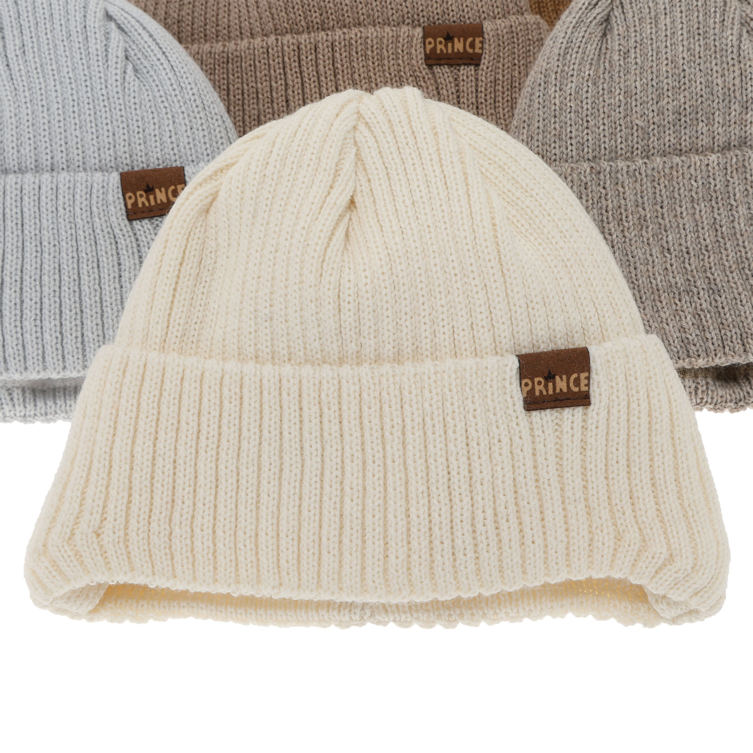 Jongens wintermuts, met bindkoorden, met merinowol, camel, Puser