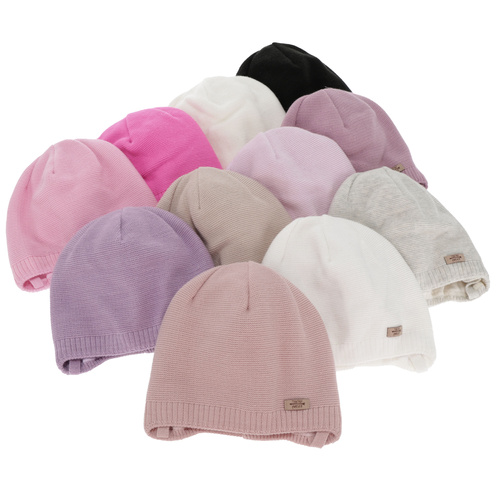 Meisjes herfst/lente muts, zwart, met bindkoorden, Svenja