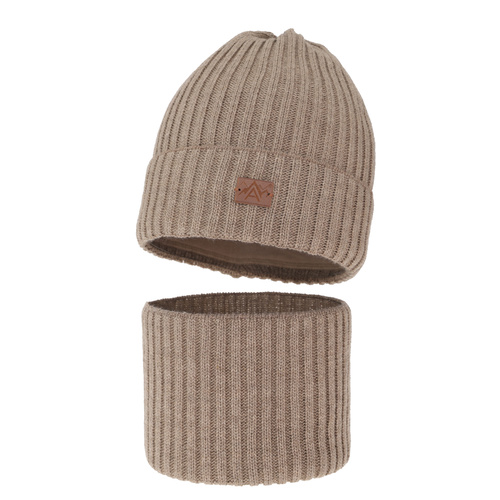Ensemble d'hiver garçon: bonnet et snood, beige, Fargo