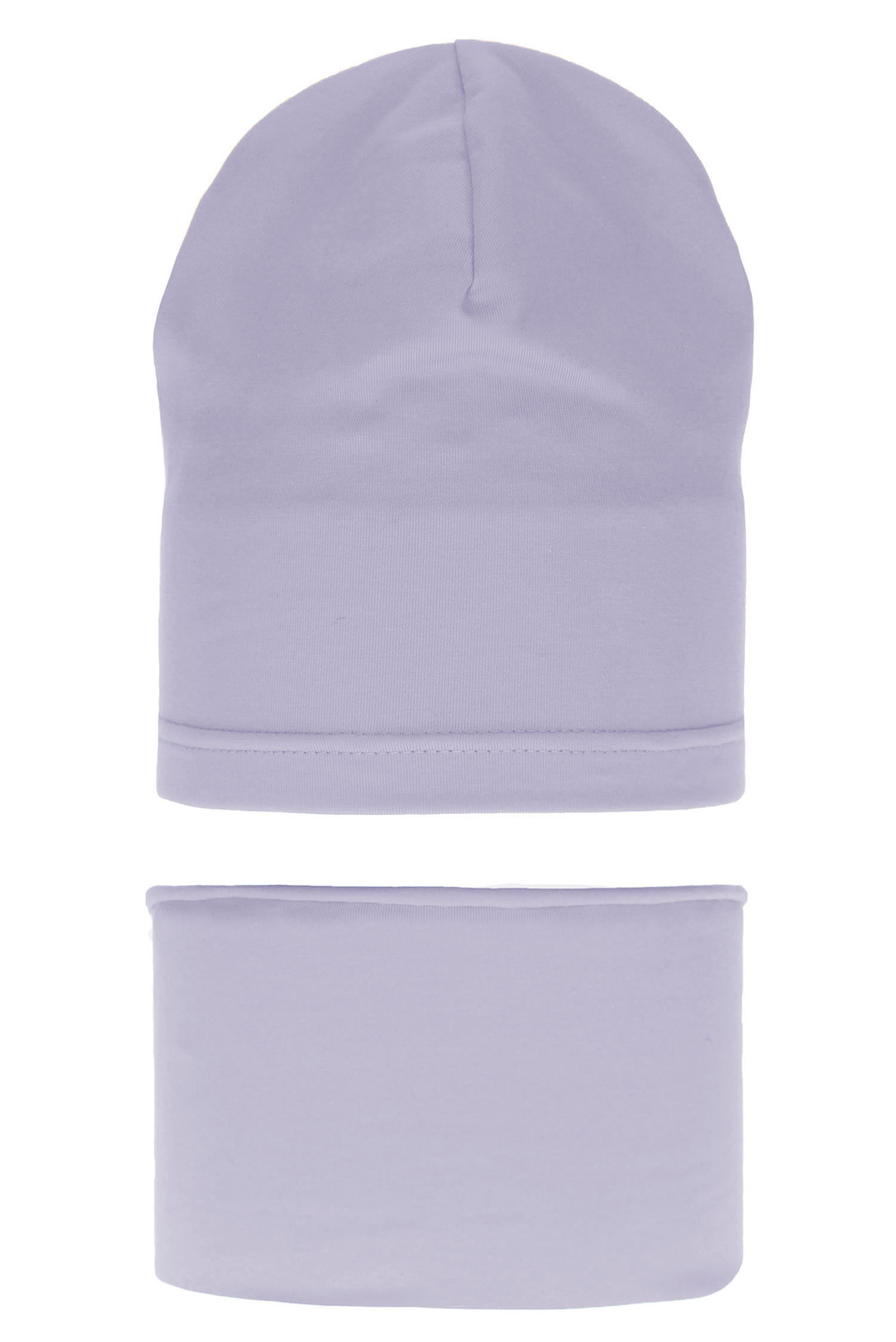 Meisjes herfst/lente set muts en buissjaal, paars, katoen, Hazelka