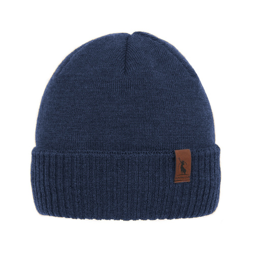 Heren wintermuts, blauw, met merinowol, Hogan