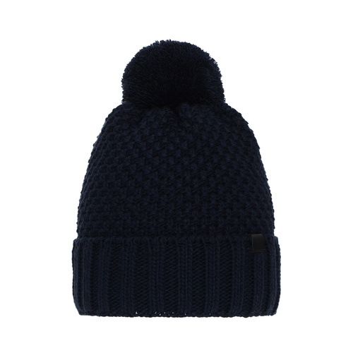 Jongens wintermuts, marineblauw, met garen pompon, Polins