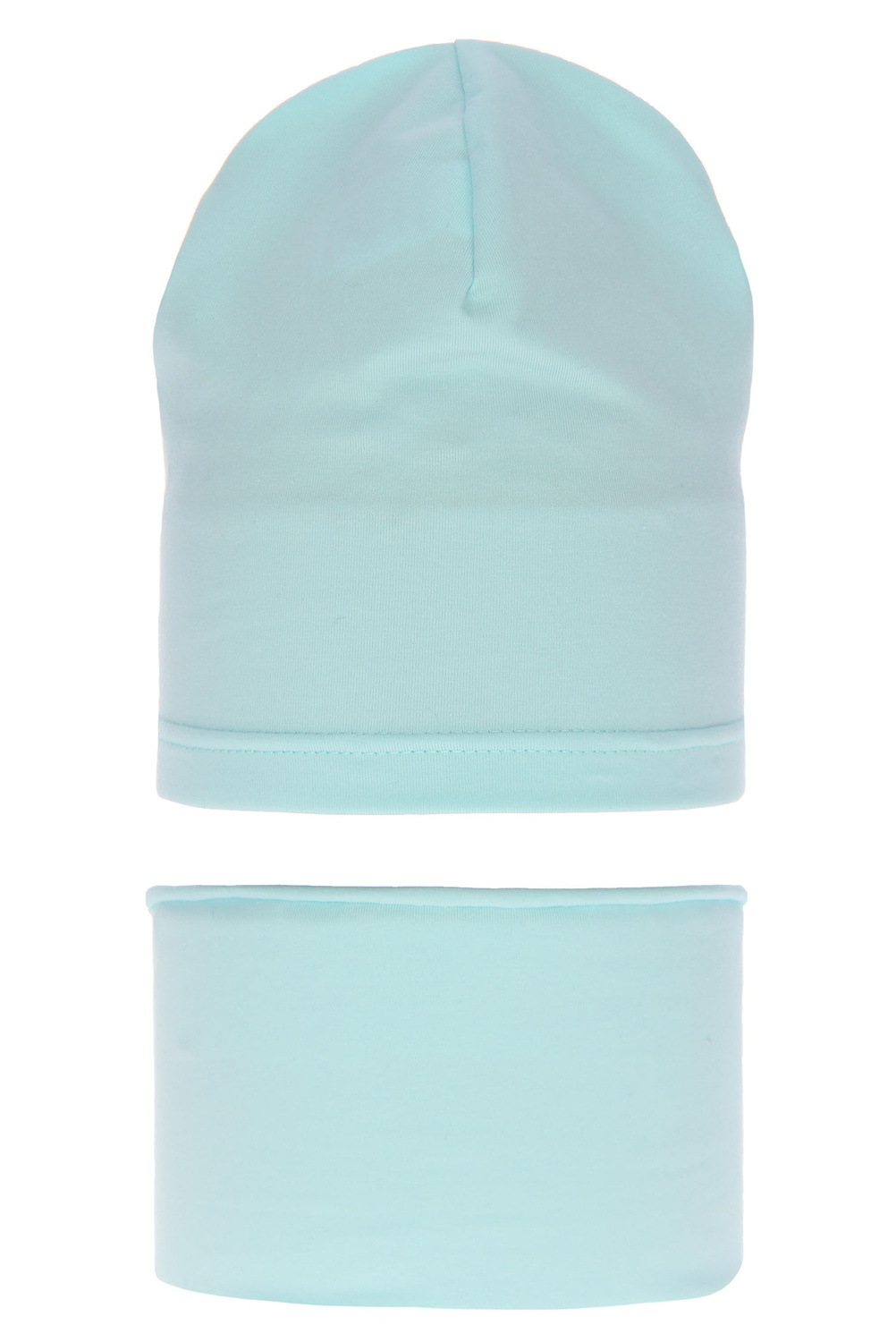 Meisjes herfst/lente set muts en buissjaal, mint, katoenen, Hazelka