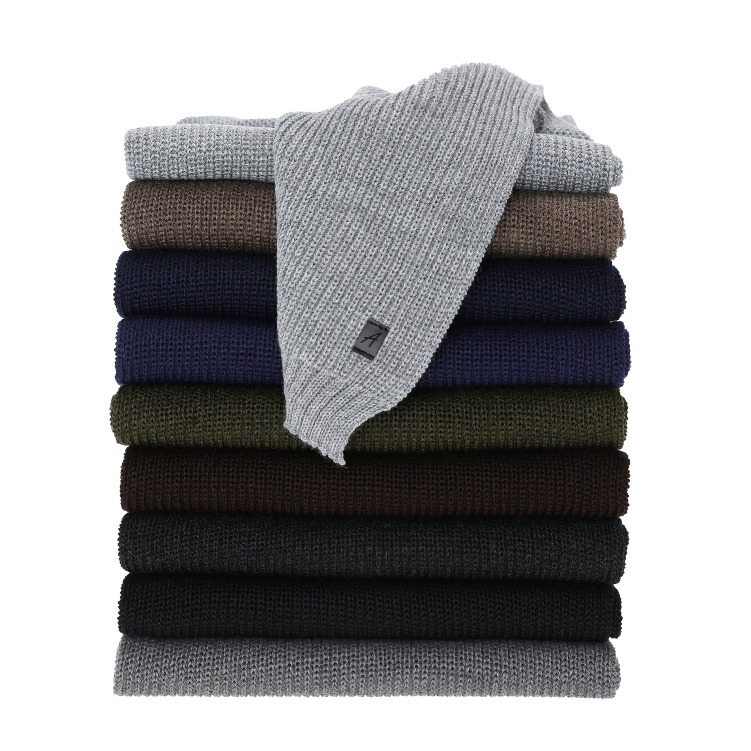 Heren wintersjaal, donkerblauw, met merinowol Algor