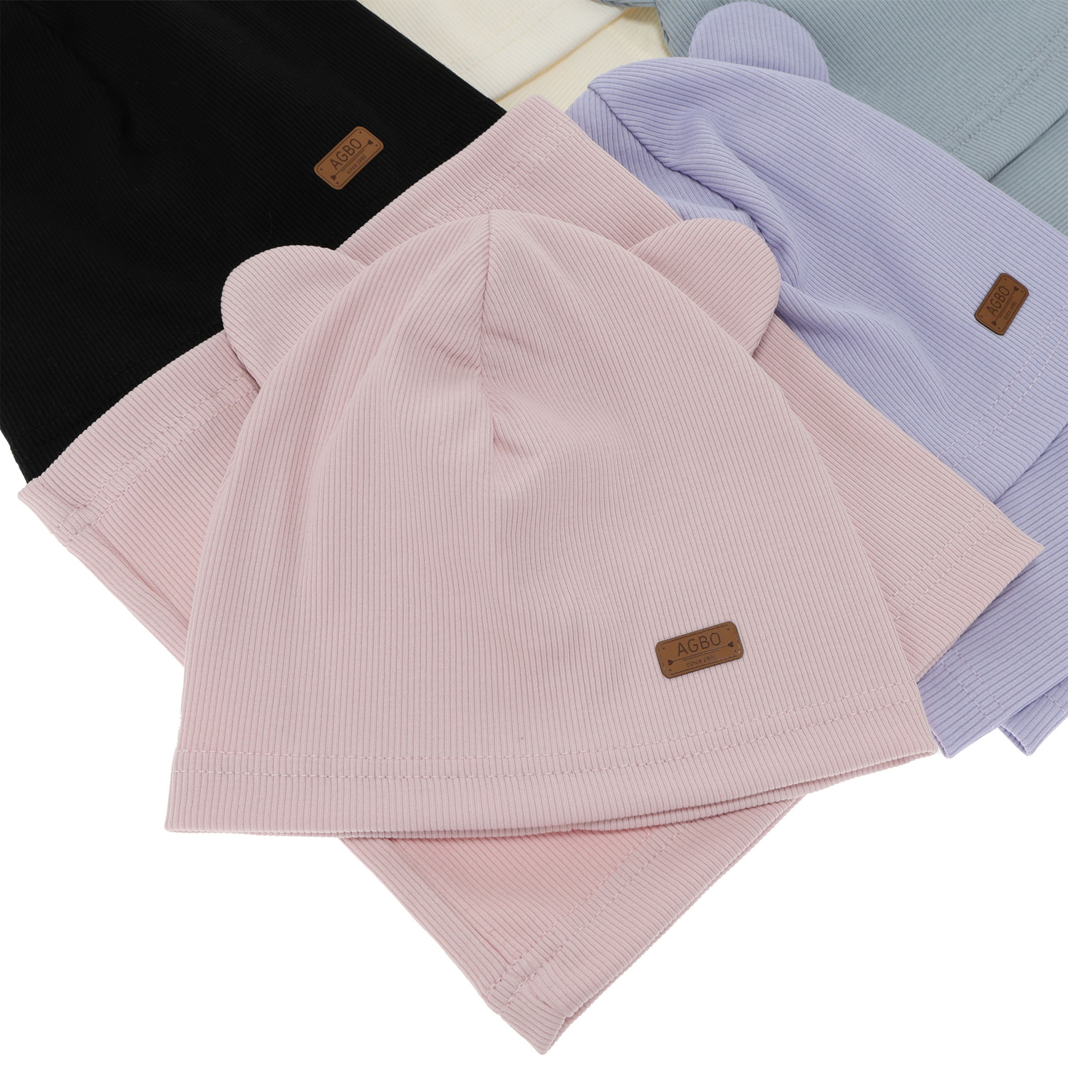 Meisjes herfst/lente set: muts en buissjaal, katoen, crèmekleurig Georgea