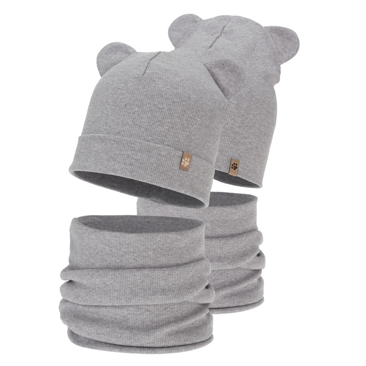 Jongens herfst/lente set (muts en buissjaal), grijs, Farim