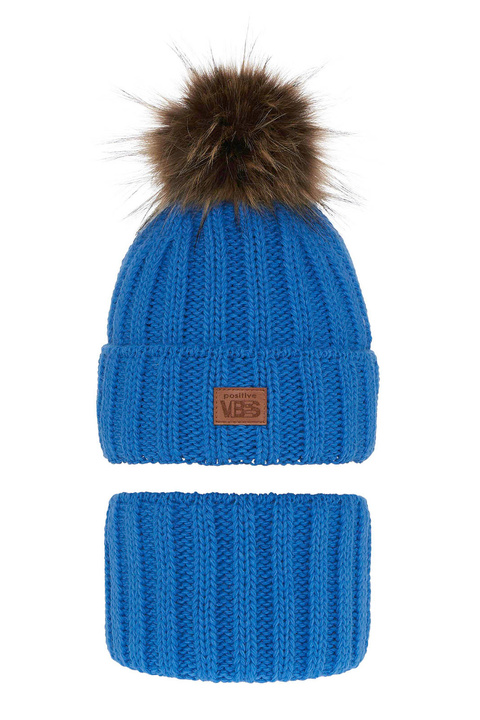 Ensemble d'hiver garçon: bonnet et snood, bleu, Remes