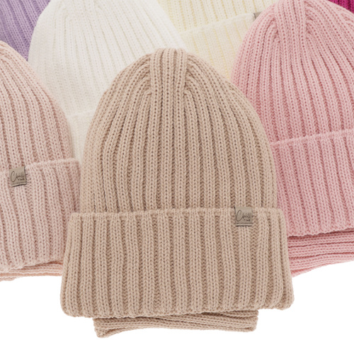 Ensemble d'hiver fille: bonnet et snood, rose, Mitti