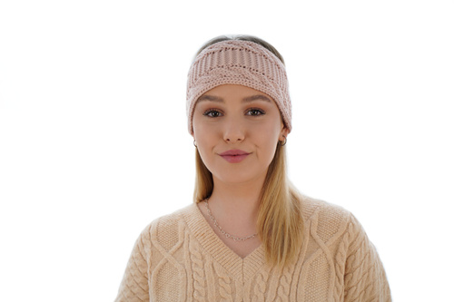 Dames winter hoofdband, crème, Bera