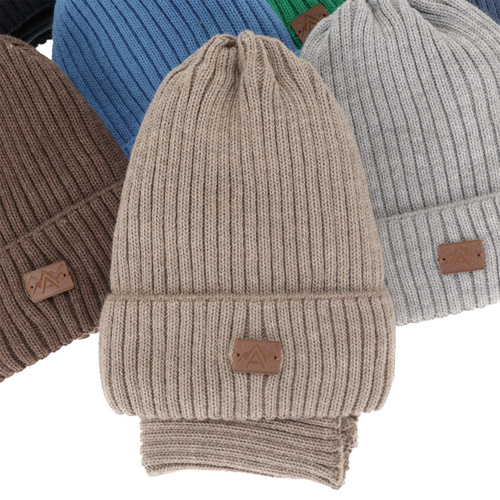 Ensemble d'hiver garçon: bonnet et snood, camel, Fargo