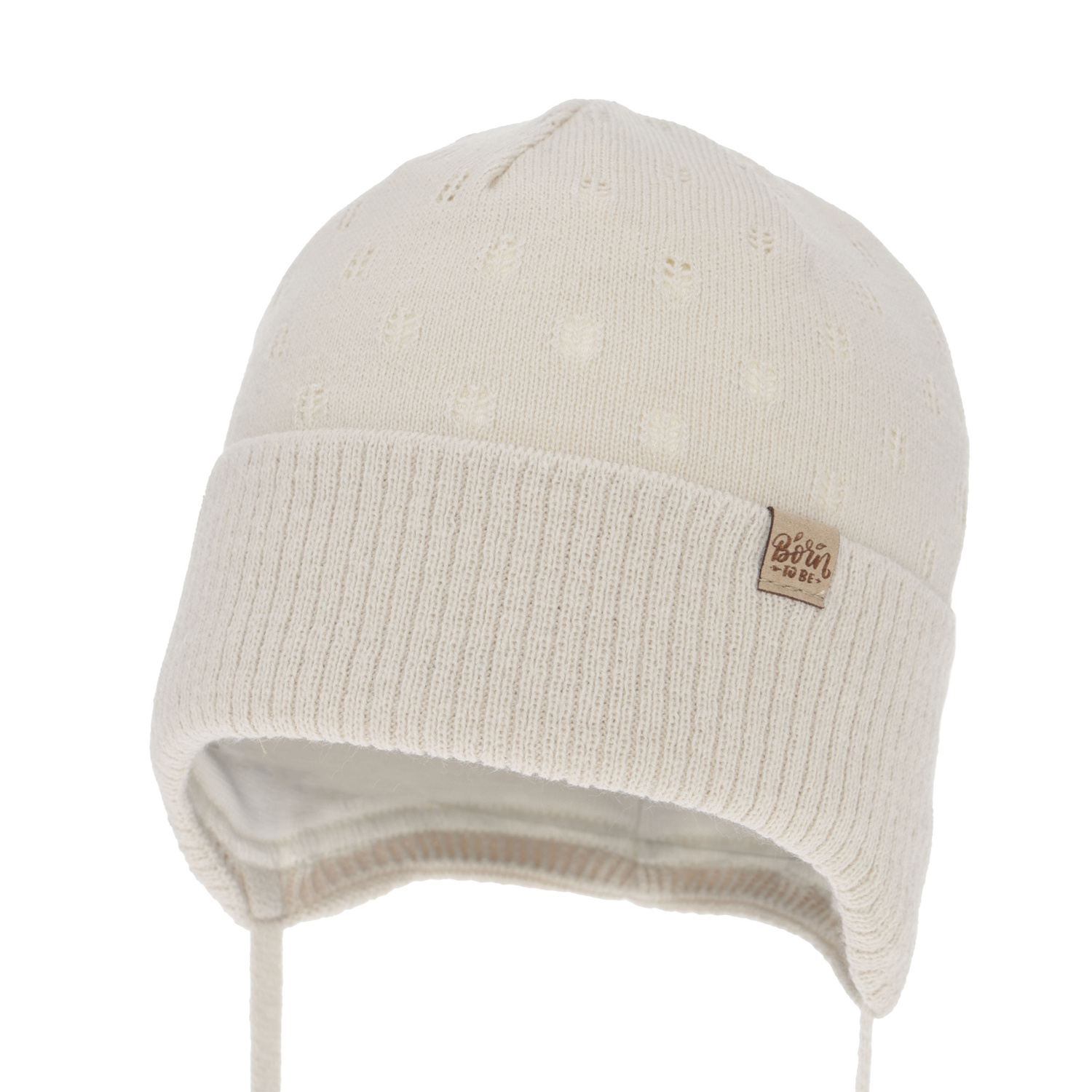 Meisjes herfst/lente muts, roze, met bindkoorden, Froya