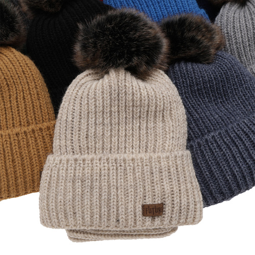 Ensemble d'hiver garçon: bonnet et snood, noir, avec pompon, Wonder