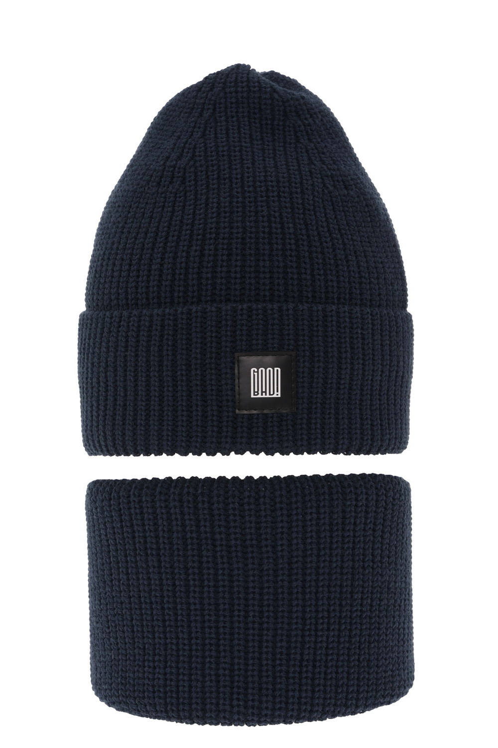 Ensemble d'hiver garçon: bonnet et snood, bleu marine, Amadeo