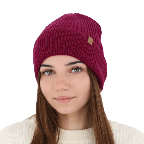 Dames wintermuts, roze, 100% Merino Wol, Isla