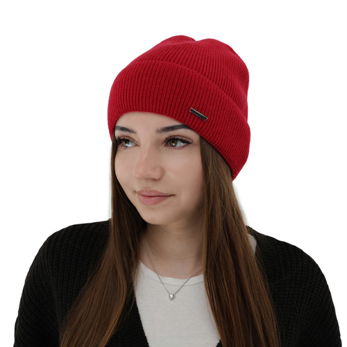 Dames herfst/winter muts, lichtroze, met merinowol en kasjmier, Sindra