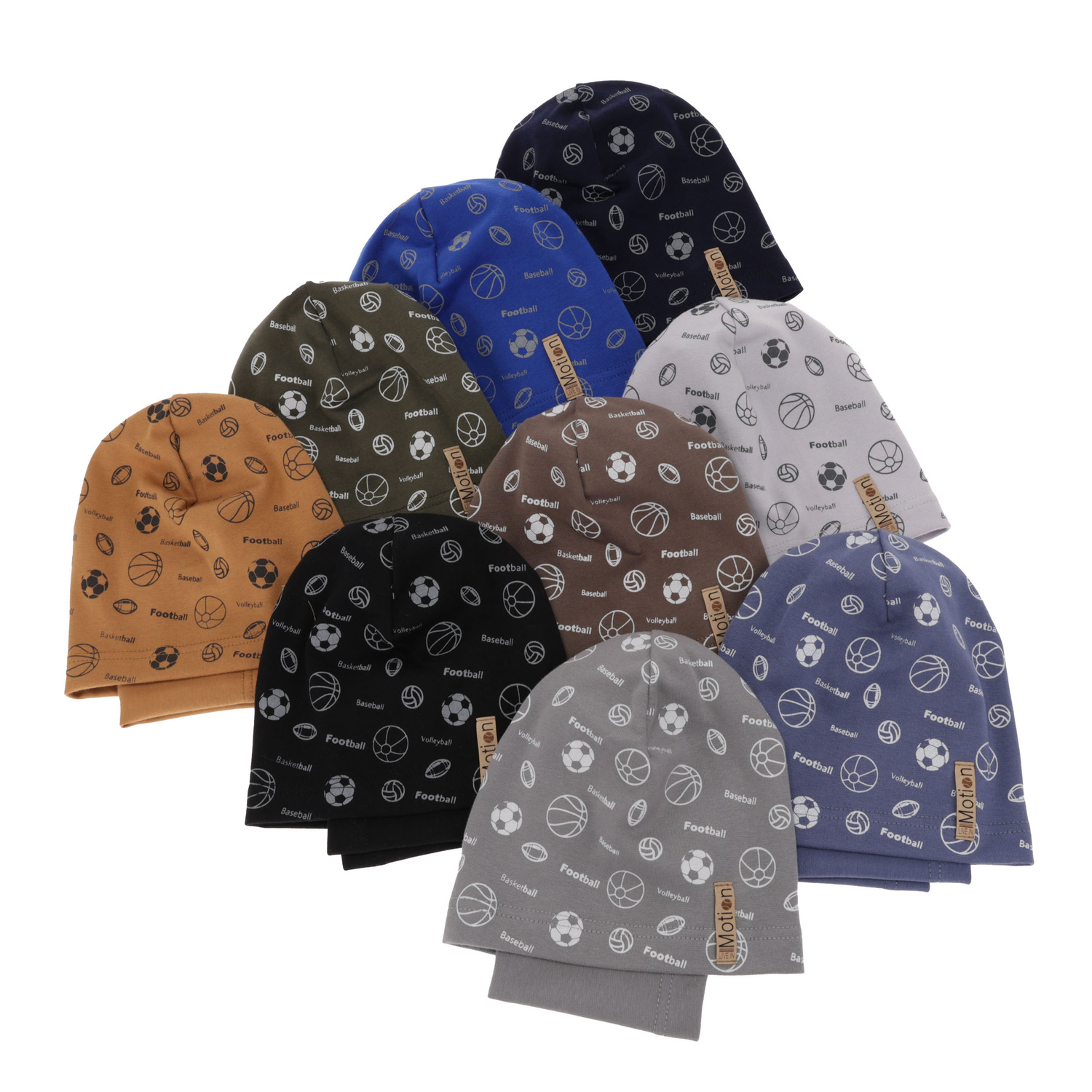 Ensemble automne/printemps garçon: bonnet et snood, noir, en coton, Paolo