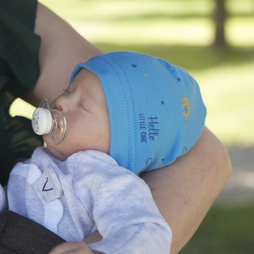 Bonnet automne/printemps garçon, vert émeraude, en coton, Afil