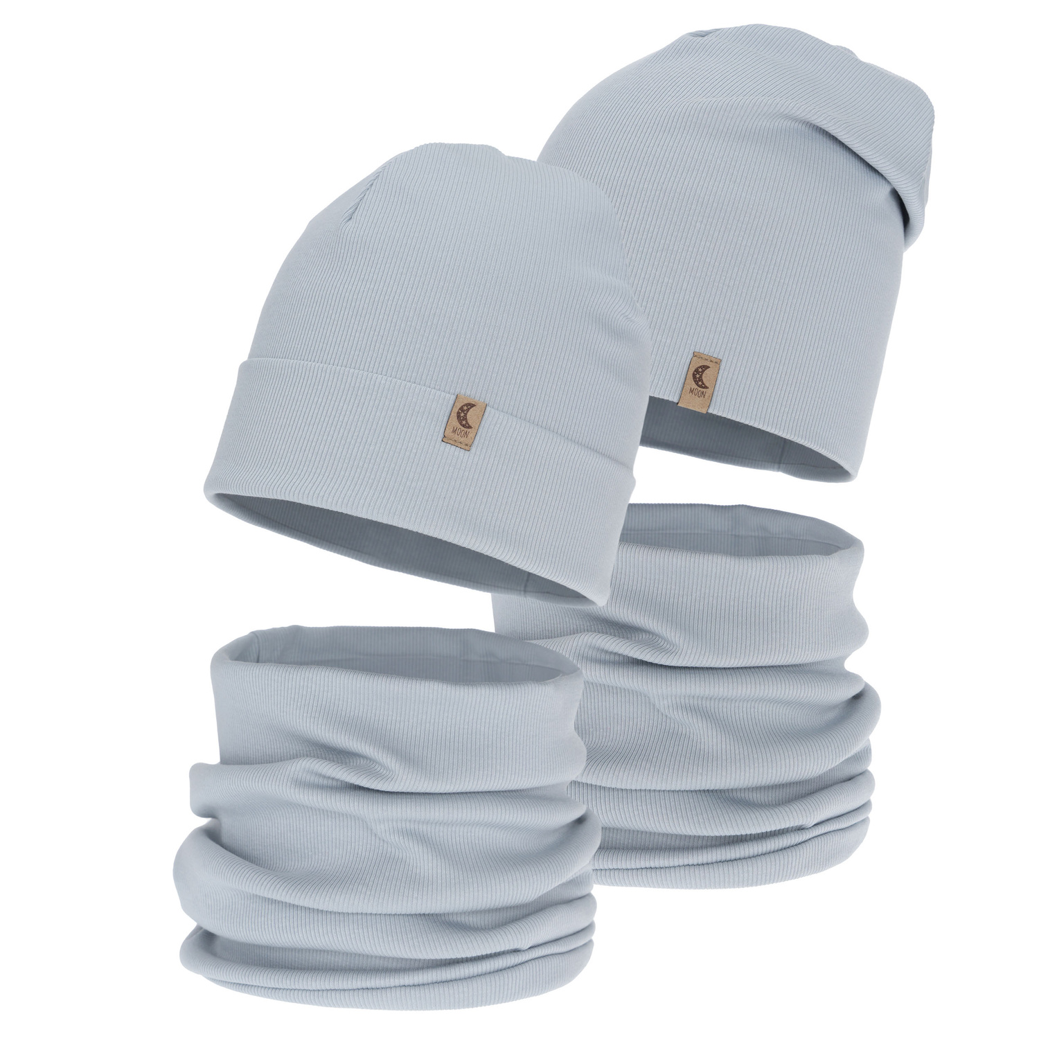 Meisjes herfst/lente set (muts en buissjaal), katoenen, grijs, Bravura