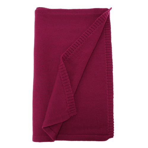 Dames wintersjaal, amarantowy, 100% Merino Wol, Elonia