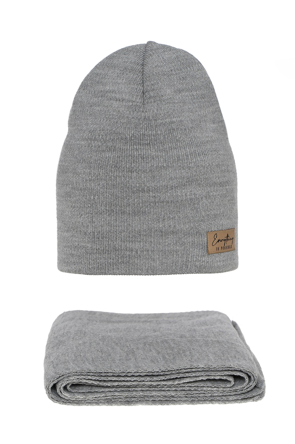 Dames herfst/lente set muts en sjaal, grijs, Zula