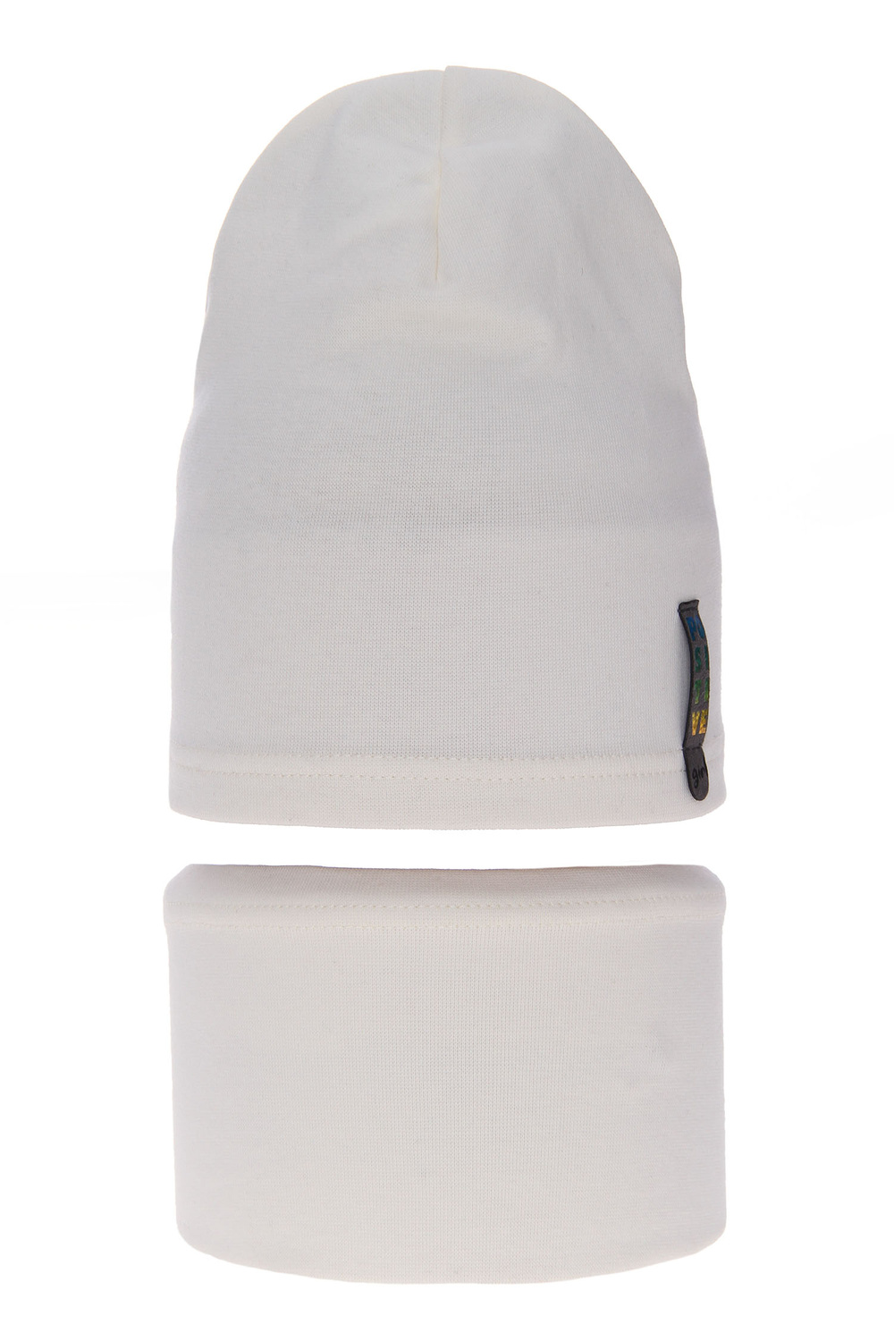 Meisjes herfst/lente set muts en buissjaal, crème, katoenen, Flores