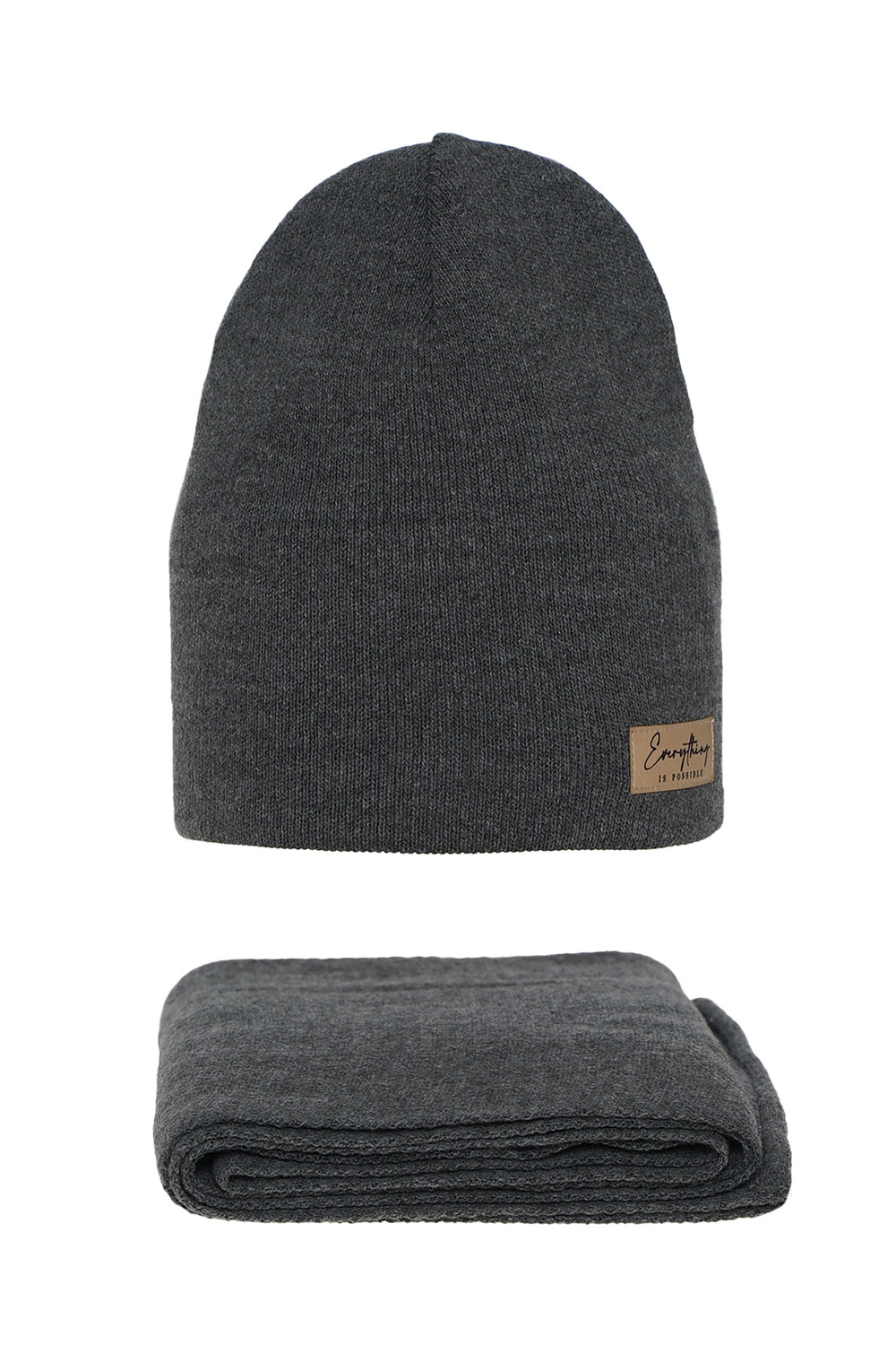 Dames herfst/lente set muts en sjaal, grijs, Zula