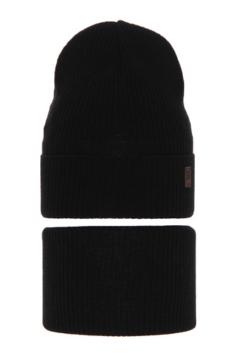 Jongens herfst/lente set muts en buissjaal, met katoen, zwart, Dragon