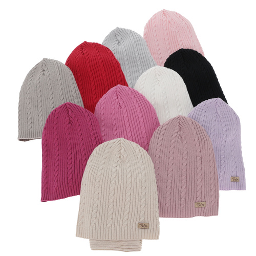 Meisjes herfst/lente set (muts en buissjaal), roze, met katoen, Ordesa