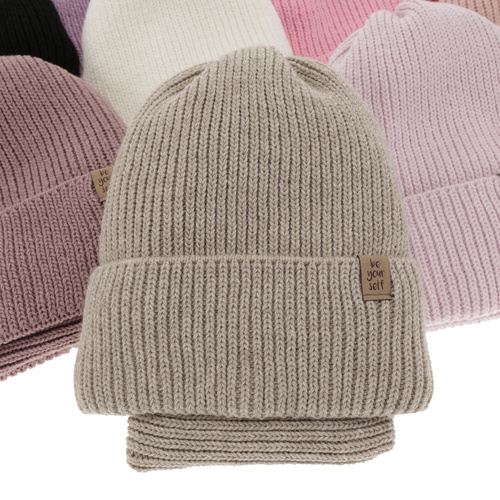 Ensemble d'hiver fille: bonnet et snood, crème, Edera