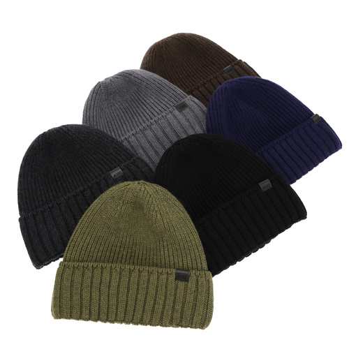 Bonnet d'hiver homme, gris, avec laine mérinos, sans coutures, Bruner