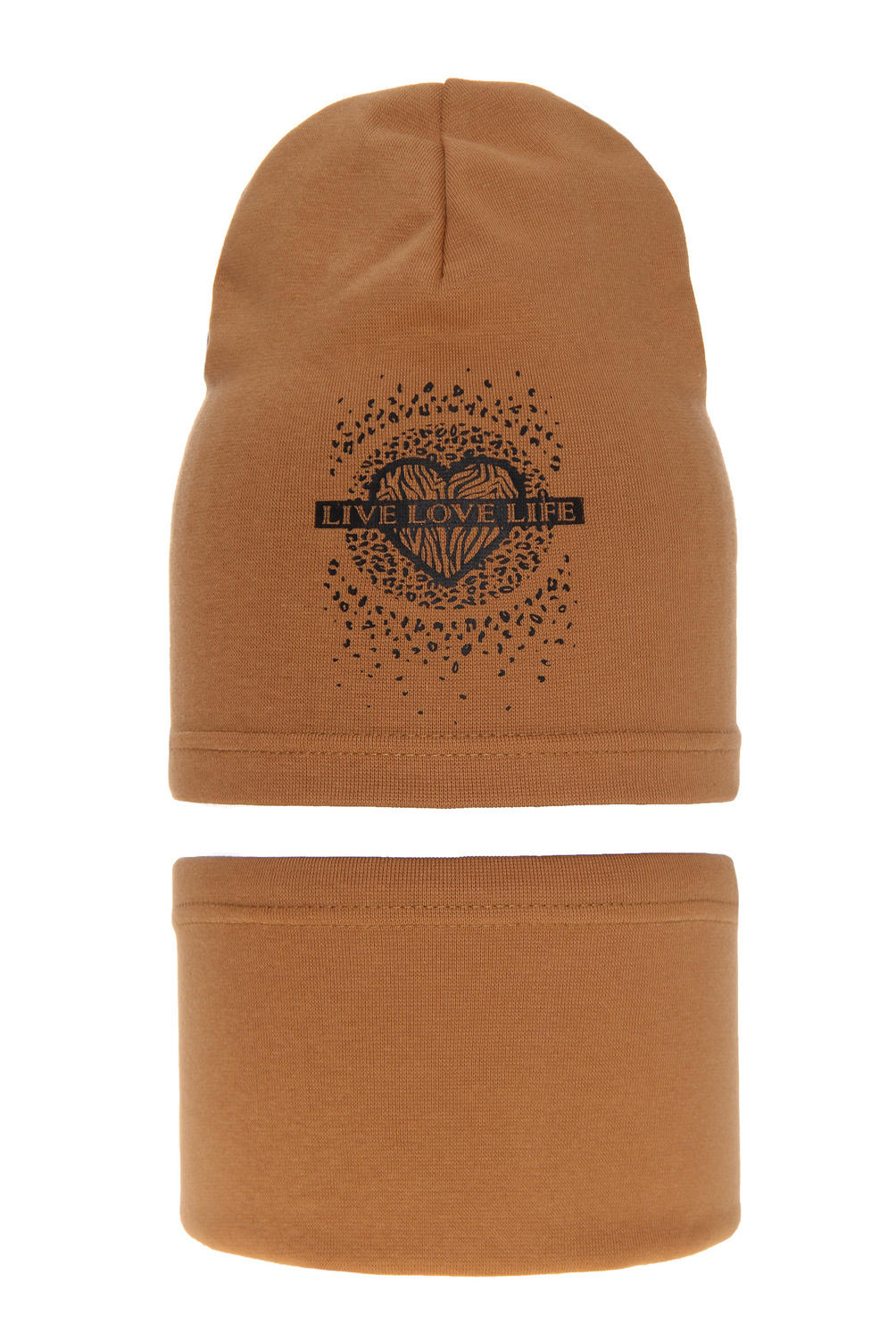 Meisjes herfst/lente set muts en buissjaal, camel, gevoerd met katoen, Esmeralda