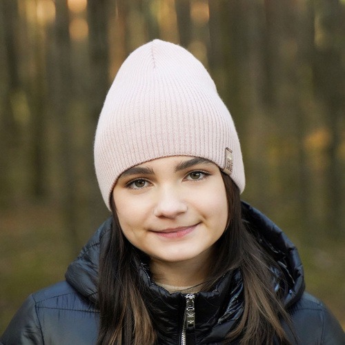 Meisjes wintermuts, kremowa, Elvina