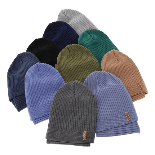 Ensemble automne/printemps garçon: bonnet et snood, 100% Laine Mérinos Extrafine, granatowy, Chester