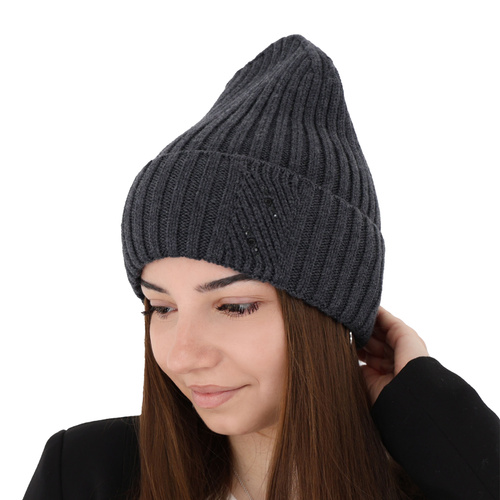 Bonnet d'hiver femme, rose, avec laine mérinos, Ariga