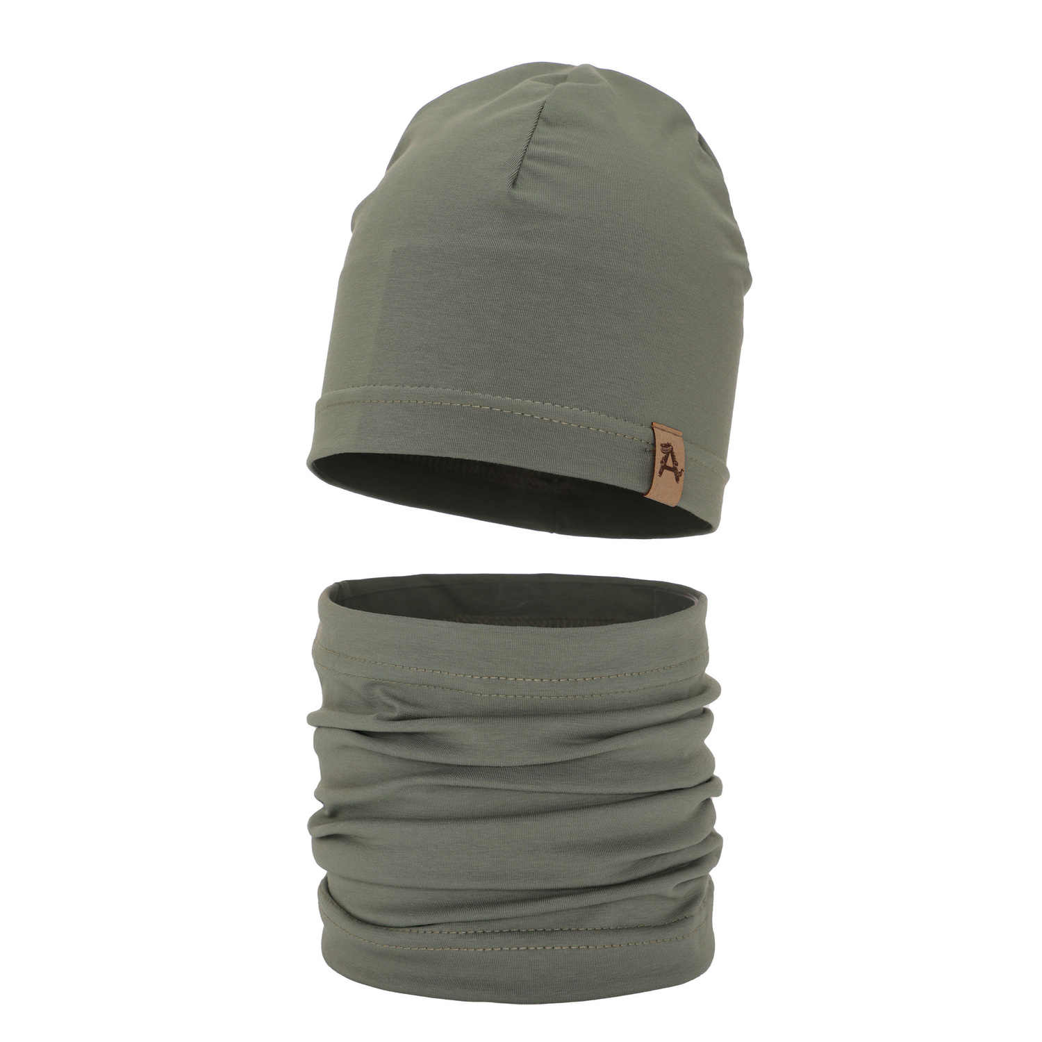 Ensemble automne/printemps garçon: bonnet et snood, vert, Griffin