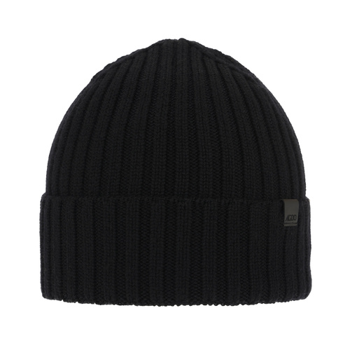 Bonnet d'hiver homme, noir, 100% Laine Mérinos Extrafine, Nathan