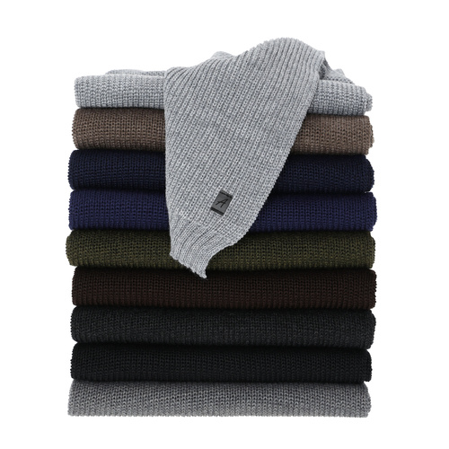 Heren wintersjaal, donkerblauw, met merinowol Algor