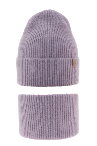 Ensemble d'hiver fille: bonnet et snood, violet, Edila